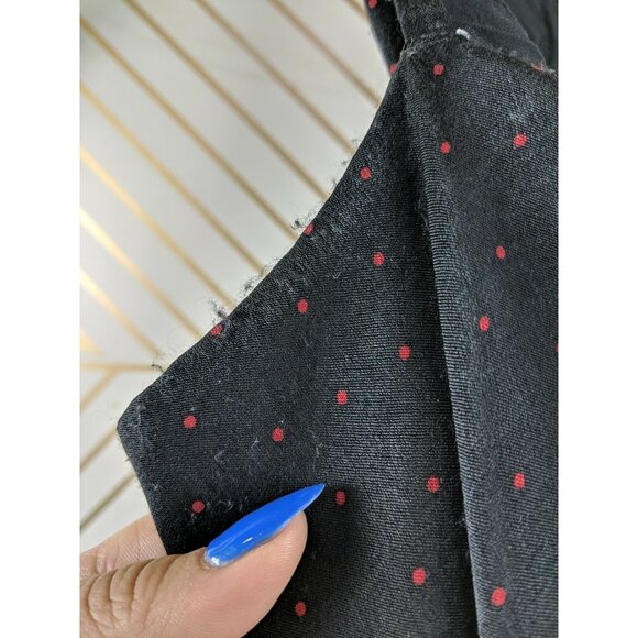 Zara Women's Sleeveless Polka Dot Black Red Romper Tie Back Size Medium - Picture 9 of 9